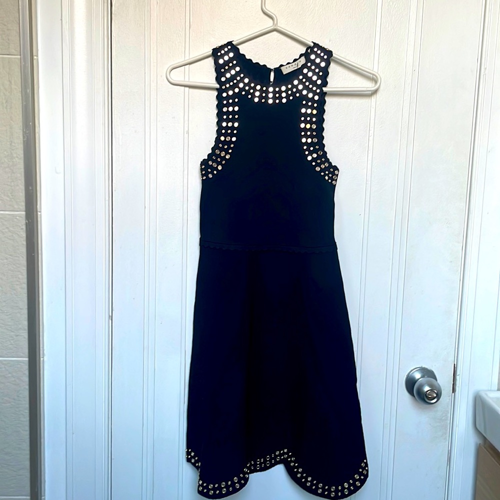 Sandro Paris shiny metallic little black dress brand new with tags size 34 or XS